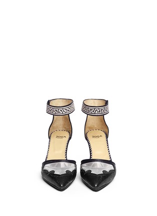 Figure View - Click To Enlarge - TOGA ARCHIVES - Floral embossed leather d'Orsay pumps