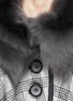 Detail View - Click To Enlarge - KARL DONOGHUE - Detachable shearling collar glen plaid lambswool poncho