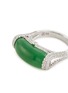 Detail View - Click To Enlarge - SAMUEL KUNG - Diamond jade 18k white gold ring