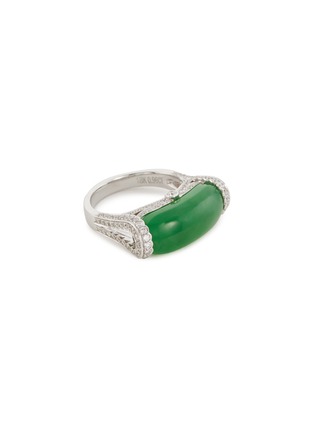 Main View - Click To Enlarge - SAMUEL KUNG - Diamond jade 18k white gold ring