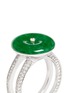 Detail View - Click To Enlarge - SAMUEL KUNG - Jade diamond 18k white gold double brand ring