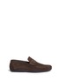 Main View - Click To Enlarge - HARRYS OF LONDON - 'Basel 3' perforated suede driver moccasins