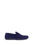 Main View - Click To Enlarge - HARRYS OF LONDON - 'Basel 3' perforated suede driver moccasins