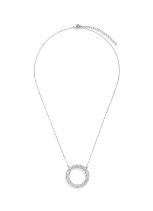 Main View - Click To Enlarge - CZ BY KENNETH JAY LANE - Cubic zirconia pavé wavy hoop pendant necklace
