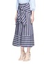 Front View - Click To Enlarge - 73052 - 'Merrymack' tie waist stripe raw silk culottes