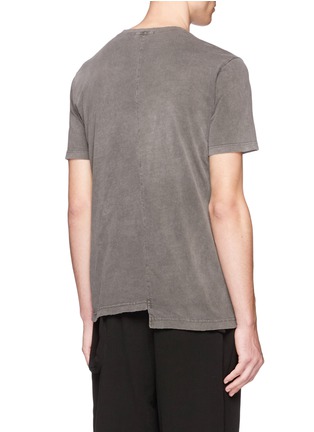 Back View - Click To Enlarge - THE VIRIDI-ANNE - Staggered hem washed cotton jersey T-shirt