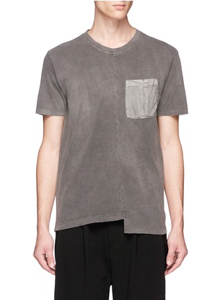 Main View - Click To Enlarge - THE VIRIDI-ANNE - Staggered hem washed cotton jersey T-shirt