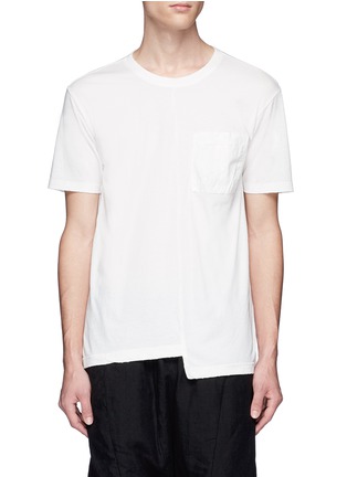 Main View - Click To Enlarge - THE VIRIDI-ANNE - Asymmetric hem patch pocket T-shirt