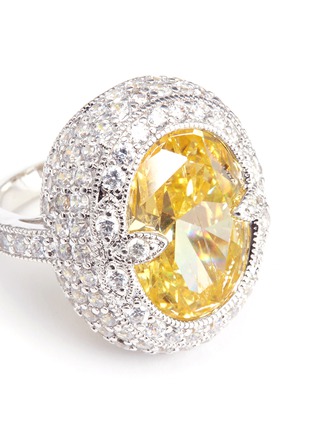 Detail View - Click To Enlarge - CZ BY KENNETH JAY LANE - 'Dome' oval cut cubic zirconia pavé ring