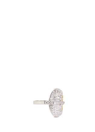 Figure View - Click To Enlarge - CZ BY KENNETH JAY LANE - 'Dome' oval cut cubic zirconia pavé ring