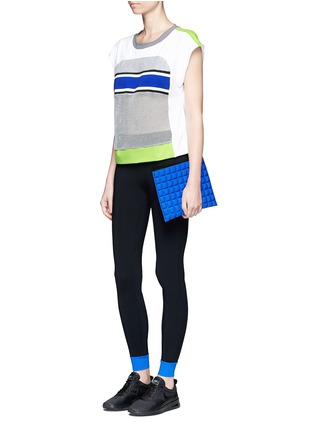 Figure View - Click To Enlarge - NO KA’OI - Colourblock performance leggings with gummed zip pouch