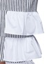 Detail View - Click To Enlarge - DAWEI - Ruffle tiered hem sailor collar stripe dress