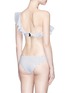 Back View - Click To Enlarge - LISA MARIE FERNANDEZ - 'Arden' polka dot flounce one-shoulder bikini set