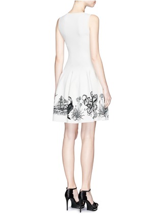 Back View - Click To Enlarge - ALEXANDER MCQUEEN - Sea creature intarsia sleeveless dress