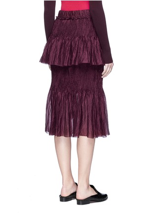 Back View - Click To Enlarge - MS MIN - Tiered plissé pleat sheer silk skirt