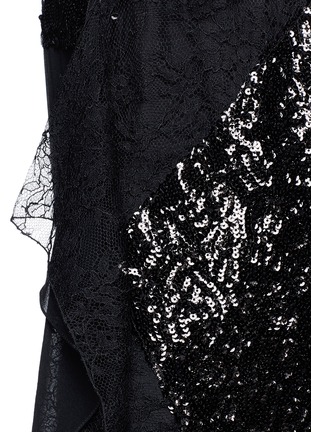 Detail View - Click To Enlarge - LANVIN - Ruffle sequin mixed panel slip dress