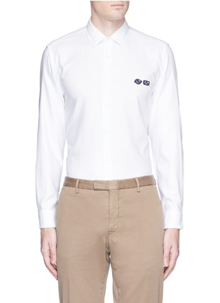 Main View - Click To Enlarge - ALTEA - Face patch cotton Oxford shirt