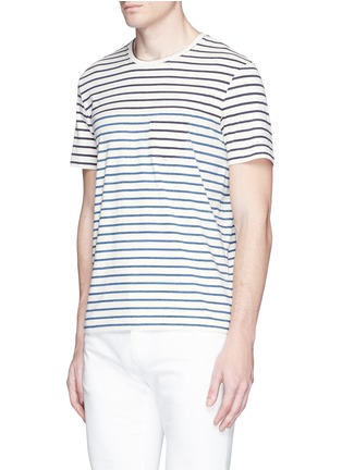Front View - Click To Enlarge - ALTEA - Stripe chest pocket T-shirt