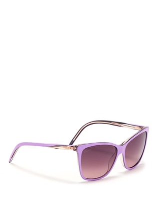 Figure View - Click To Enlarge - GUCCI - Twisted arm square-frame sunglasses