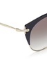 Detail View - Click To Enlarge - MIU MIU - 'Noir' coated brow bar cat eye gradient sunglasses