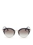 Main View - Click To Enlarge - MIU MIU - 'Noir' coated brow bar cat eye gradient sunglasses