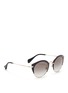 Figure View - Click To Enlarge - MIU MIU - 'Noir' coated brow bar cat eye gradient sunglasses