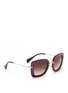 Figure View - Click To Enlarge - MIU MIU - 'Noir' leather inlay acetate metal sunglasses