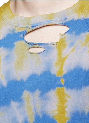 Detail View - Click To Enlarge - SAINT LAURENT - Distressed tie dye sweatshirt