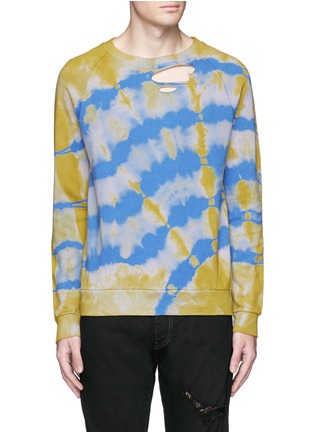 Main View - Click To Enlarge - SAINT LAURENT - Distressed tie dye sweatshirt