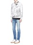 Figure View - Click To Enlarge - SAINT LAURENT - Marble effect distressed cotton sweatshirt