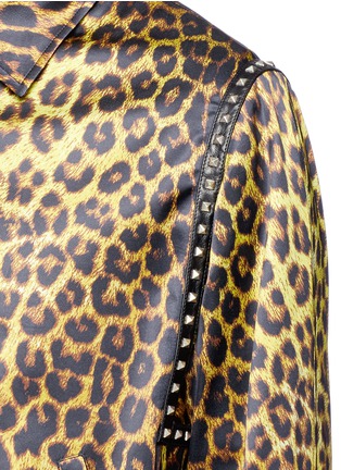 Detail View - Click To Enlarge - SAINT LAURENT - Stud leopard print Harrington jacket