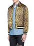 Front View - Click To Enlarge - SAINT LAURENT - Stud leopard print Harrington jacket