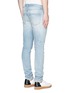 Back View - Click To Enlarge - SAINT LAURENT - Repaired knee patch distressed skinny jeans