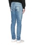 Back View - Click To Enlarge - SAINT LAURENT - Destroyed knee patch skinny jeans