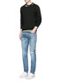 Figure View - Click To Enlarge - SAINT LAURENT - Destroyed knee patch skinny jeans