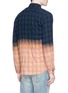 Back View - Click To Enlarge - SAINT LAURENT - Tie dye effect check distressed flannel shirt