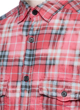 Detail View - Click To Enlarge - SAINT LAURENT - Check distressed flannel shirt