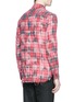 Back View - Click To Enlarge - SAINT LAURENT - Check distressed flannel shirt