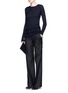 Figure View - Click To Enlarge - HELMUT LANG - Raw seam double cotton flare pants