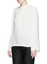 Front View - Click To Enlarge - HELMUT LANG - 'Scoop' wide sleeve Cavalry twill top