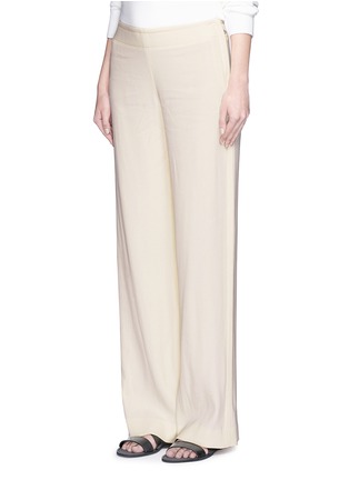 Front View - Click To Enlarge - HELMUT LANG - Ramie crepe wide flare pants
