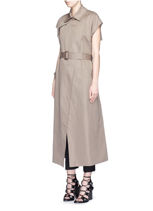Front View - Click To Enlarge - HELMUT LANG - Double face cotton-linen sleeveless trench vest