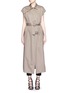 Main View - Click To Enlarge - HELMUT LANG - Double face cotton-linen sleeveless trench vest