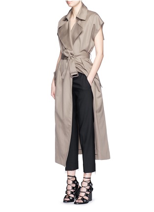 Figure View - Click To Enlarge - HELMUT LANG - Double face cotton-linen sleeveless trench vest