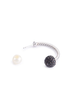 Detail View - Click To Enlarge - DELFINA DELETTREZ - 'Sphere Mono' diamond 18k white gold single earring