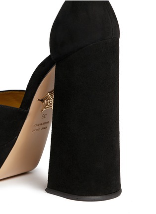 Detail View - Click To Enlarge - CHARLOTTE OLYMPIA - 'Chantale' suede block heel platform sandals