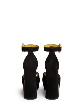 Back View - Click To Enlarge - CHARLOTTE OLYMPIA - 'Chantale' suede block heel platform sandals