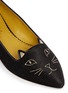 Detail View - Click To Enlarge - CHARLOTTE OLYMPIA - 'Kitty' velvet skimmer flats