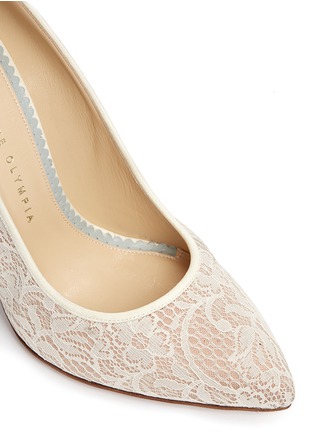 Detail View - Click To Enlarge - CHARLOTTE OLYMPIA - 'Monroe' silk satin lace pumps