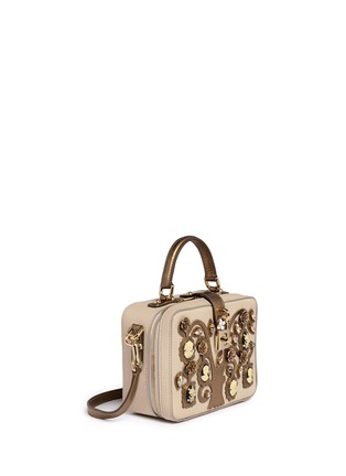 Figure View - Click To Enlarge - - - 'Rosaria' family tree appliqué crystal leather box bag